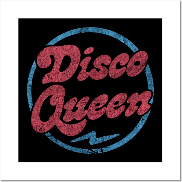 Disco Queen  / Retro Style Typography Design Wall Art by DankFutura